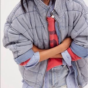 free people/ dolman quilted knit jacket